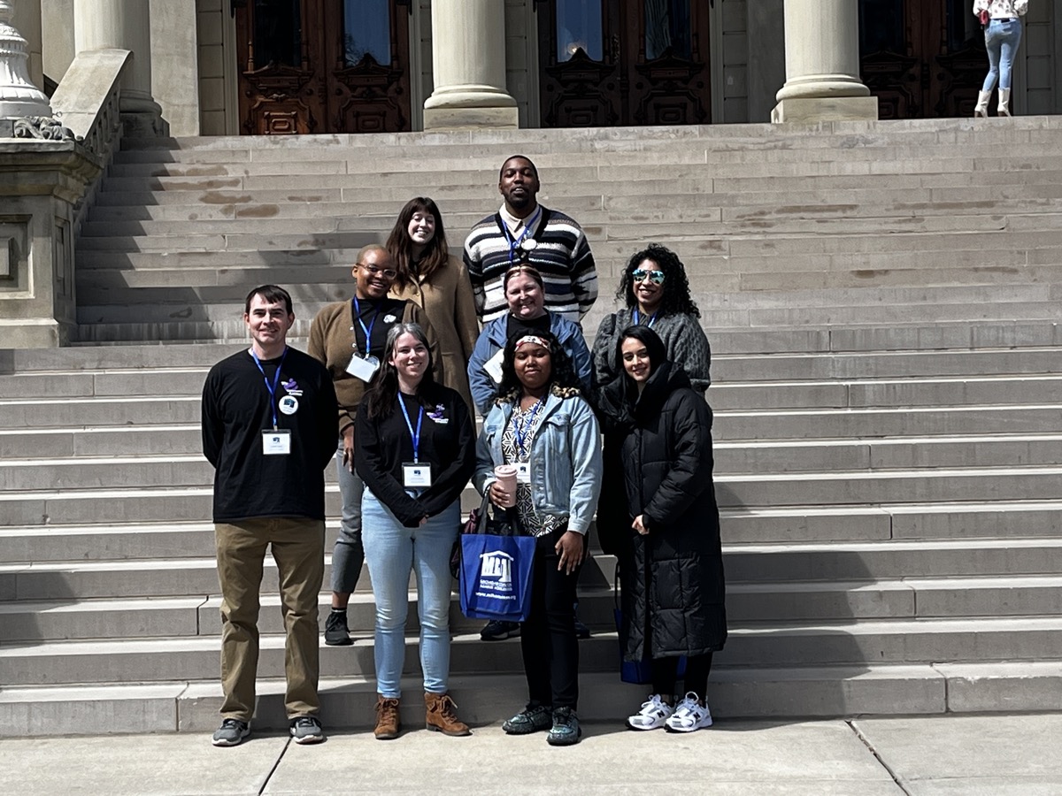 The Connect team gathered on the steps of the Michigan State Capitol building during a youth advocacy day